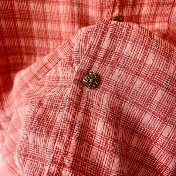 Tommy Bahama Men’s 100% Silk Coral Plaid Short Sleeve Button Front Shirt XL - Picture 3 of 7